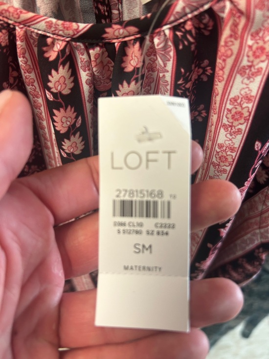 NWT Maternity LOFT Black and Pink Floral Halter Cami Top - Picture 4 of 4